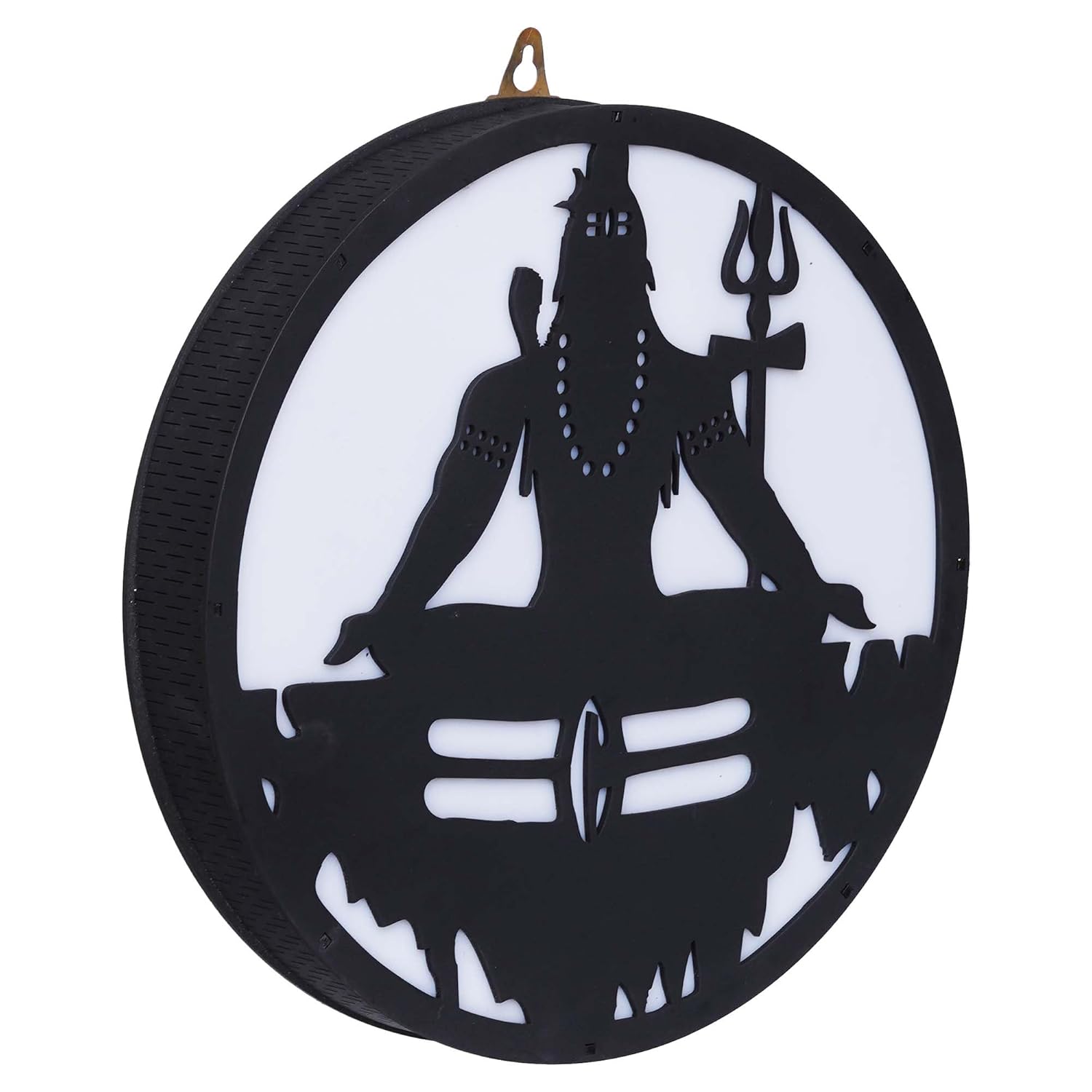 Ecraftindia Lord Shiva Wooden Cutout Led Light Lamp Decorative Wall Hanging for Home