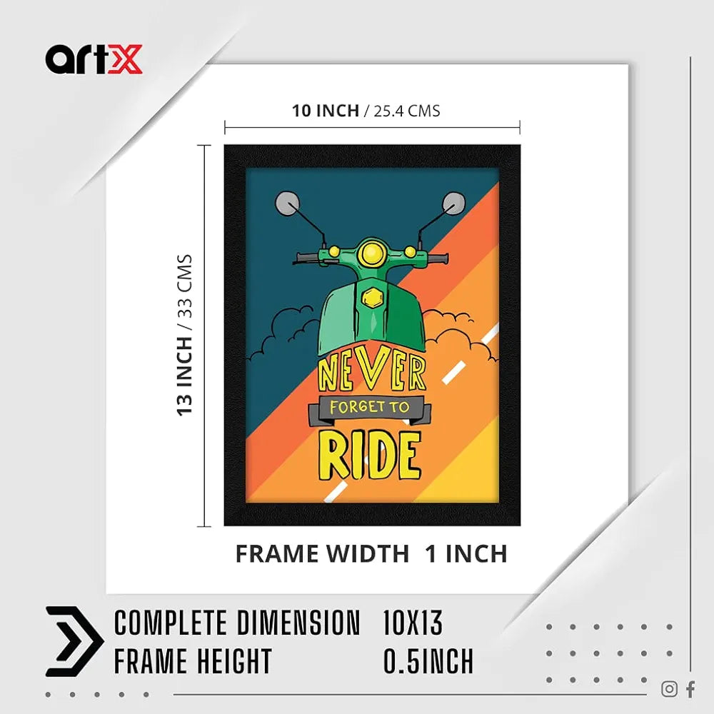 ArtX Paper Motivational Quotes Ride Wall Frame Art Painting