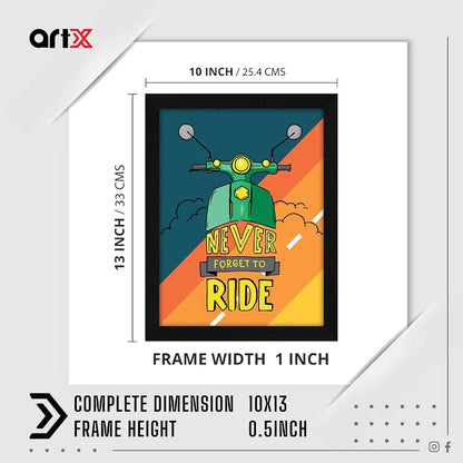 ArtX Paper Motivational Quotes Ride Wall Frame Art Painting