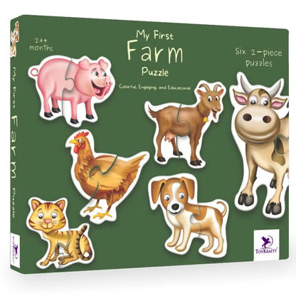 TOYKRAFTT 2 Piece Floor Puzzles for Kids Age of 2 Years Above, Chunky Pieces, Educational Toys for Toddlers, My First Farm Animal Puzzles