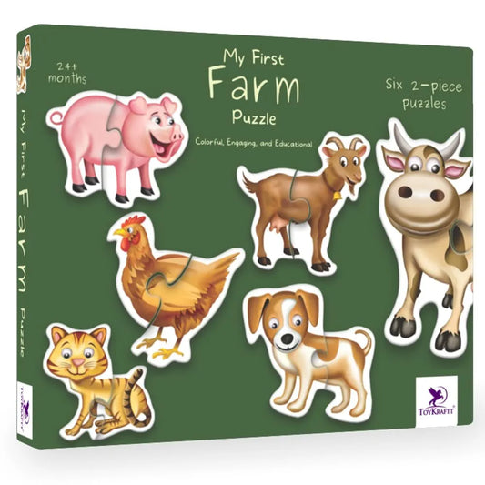 TOYKRAFTT 2 Piece Floor Puzzles for Kids Age of 2 Years Above, Chunky Pieces, Educational Toys for Toddlers, My First Farm Animal Puzzles
