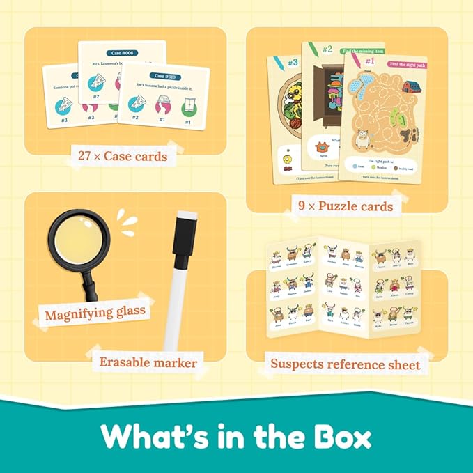 Bloomingo Pretend Play Kit Moo Town Detective | Become a Detective & Solve Thrilling Mysteries | Engaging Detective Game for Kids