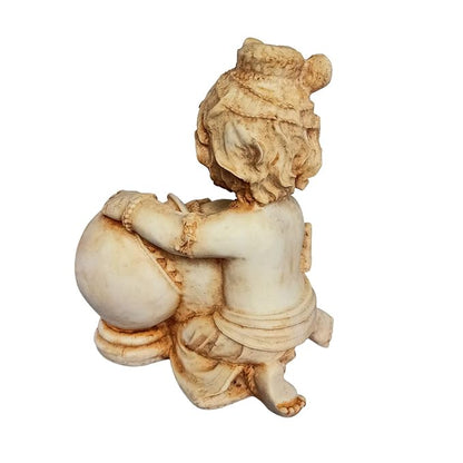 Newven Poly Marble Handcrafted Krishna showpiece Hindu god Idol Decorative Statue