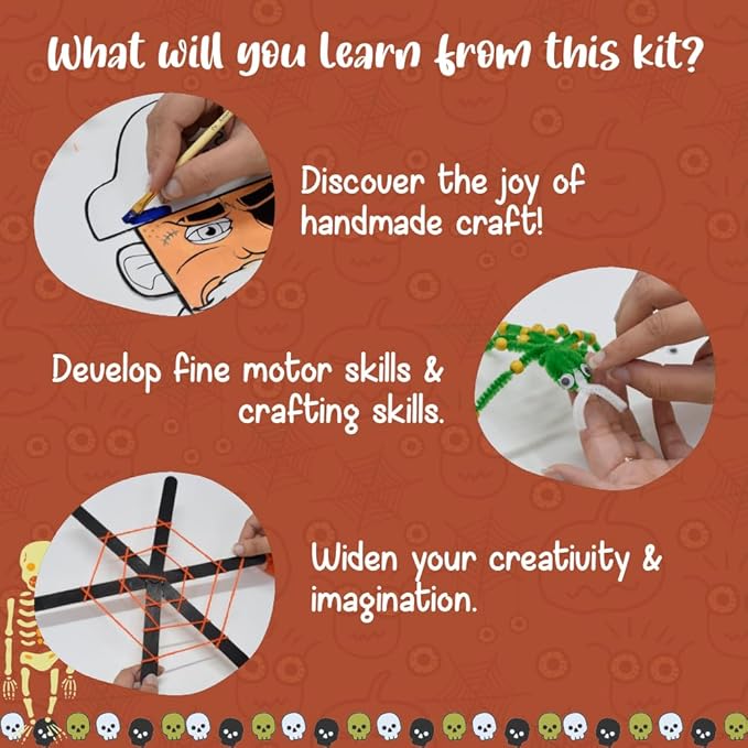 Kalakaram Diy Spookyville Chills Craft Box, Mysterious Trove of 6 Craft Activities | Diy Craft Kit for Kids | Activity Kit for Kids