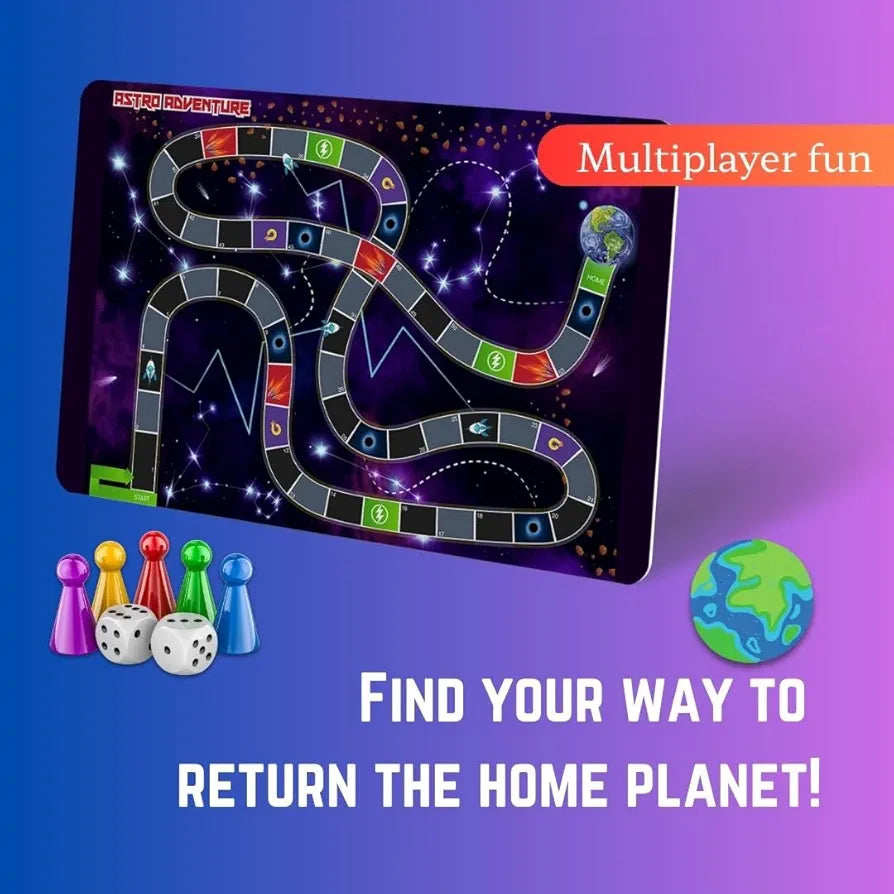 Playhills 2-in-1 Puzzle + Board Game, 108 pcs Solar System Jigsaw Puzzle with Astro Adventure Board Game for Children | Perfect Birthday & Learning Gift for Boys, Girls Age 6+ Years