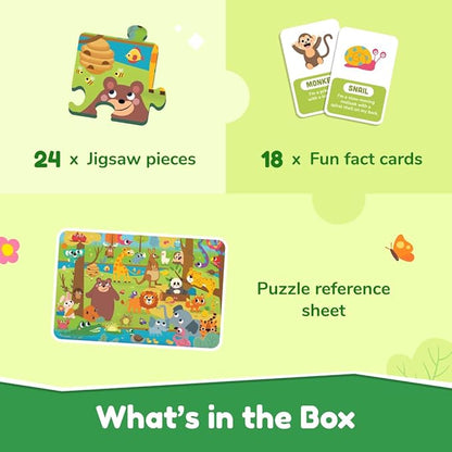 Bloomingo Search and Find Puzzle Kit | Jaunty Jungle - Discover Hidden Jungle Animals | Discovery Cards & Solution Sheet