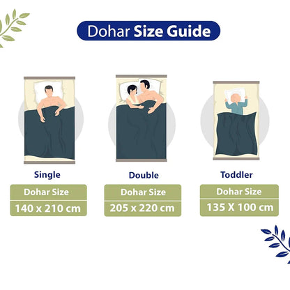 Divine Casa Floret 100% Cotton Single Dohar 120 GSM Soft & Lightweight Throw Blanket Colour Palm Green