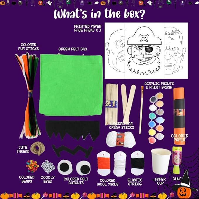 Kalakaram Diy Spookyville Chills Craft Box, Mysterious Trove of 6 Craft Activities | Diy Craft Kit for Kids | Activity Kit for Kids