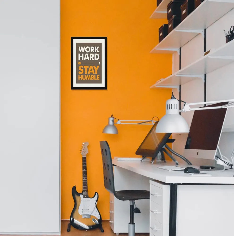 ArtX Paper Work Hard Motivational Quotes Framed Wall Art Painting