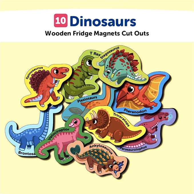 Mini Leaves Magnets for Kids Dinosaur Fridge Magnets for Whiteboard Preschool Learning Toys | Magnetic Animals for Refrigerator