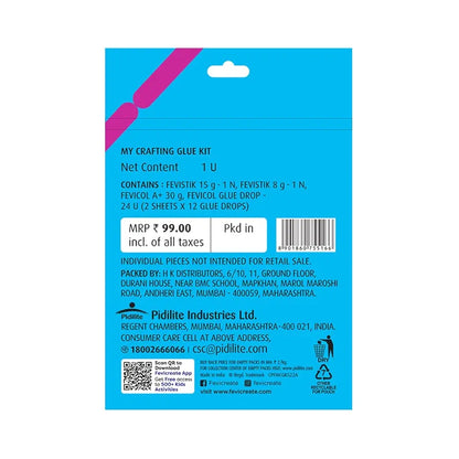 Fevicreate My Crafting Glue Kit for kids age 5 years + for School Projects & Art & Craft needs| Contains Fevicol A+, 2 Fevistiks & Fevicol Glue Drops , Perfect Return Gift for Boys & Girls