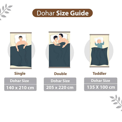 Divine Casa Floret 100% Cotton Single Dohar 120 GSM Soft & Lightweight Throw Blanket Colour Toffee Grey