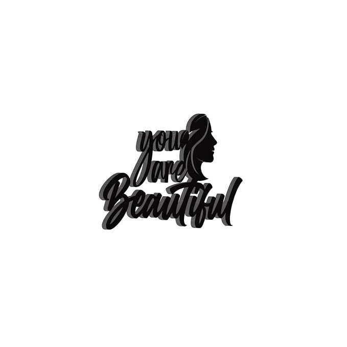 Ecraftindia You Are Beautiful Woman Black Engineered Wood Cutout Wall Art Decor | Wooden Wall Decor Item