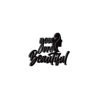 Ecraftindia You Are Beautiful Woman Black Engineered Wood Cutout Wall Art Decor | Wooden Wall Decor Item
