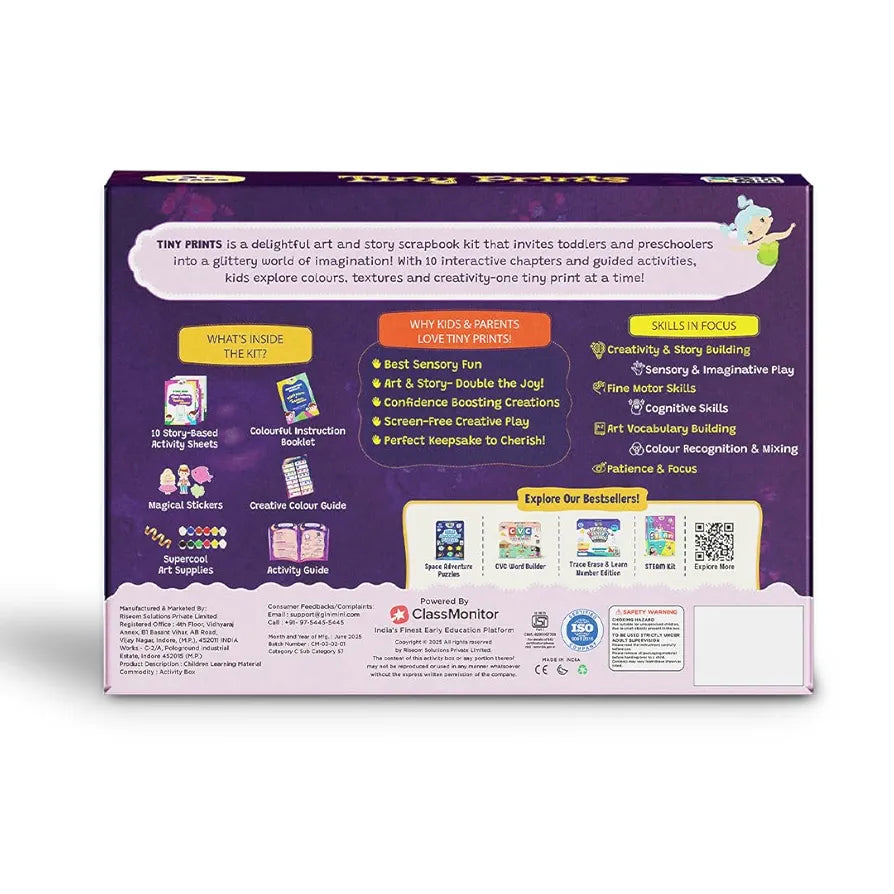 GiniMini Tiny Prints and The Magical Journey Art & Craft Kit for Kids 3–5 | 10 Story-Based Activities, Fingerprint Painting, Stickers, DIY Scrapbook | Creative Gift for Preschoolers
