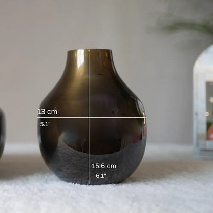 Behoma Metal Flower Vase Brass Colour Small Flowers not Included