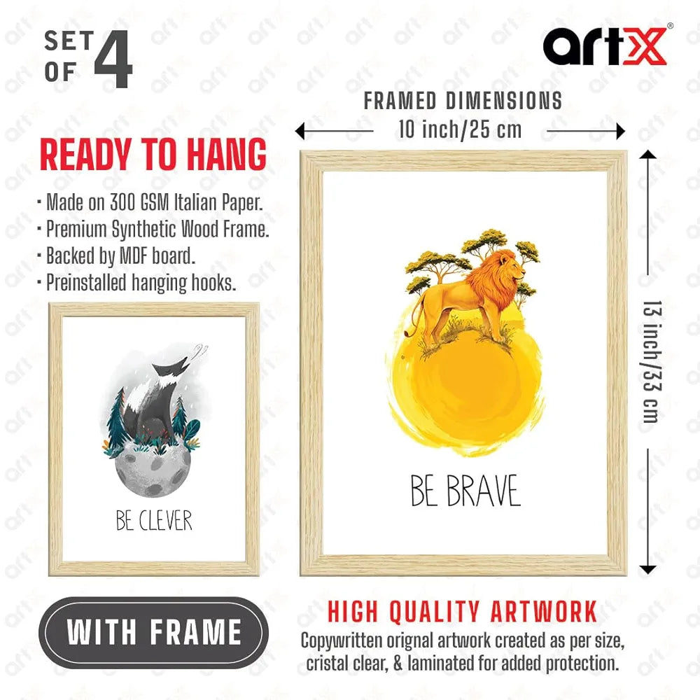 ArtX Wall Paintings For Kids Room Kids Room Wall Decoration Items Set Of 4