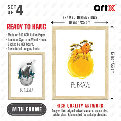 ArtX Wall Paintings For Kids Room Kids Room Wall Decoration Items Set Of 4