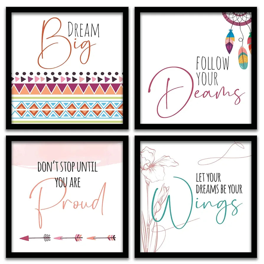 Kotart Dream Big Photo Frames for Wall Decoration Set of 4