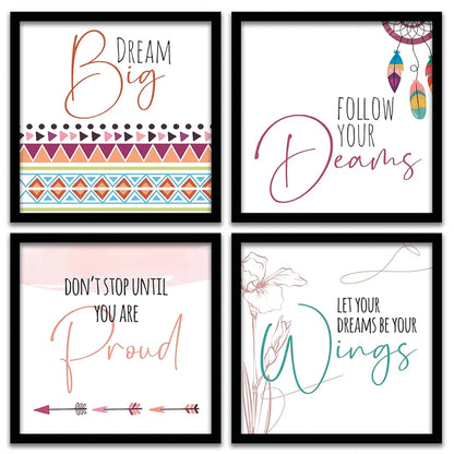 Kotart Dream Big Photo Frames for Wall Decoration Set of 4