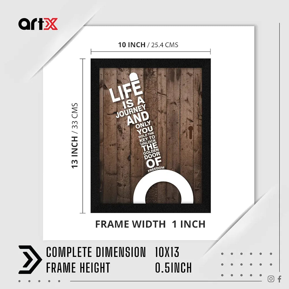 ArtX Paper Motivational Quotes Life Is a Journey Wall Frame Art Painting