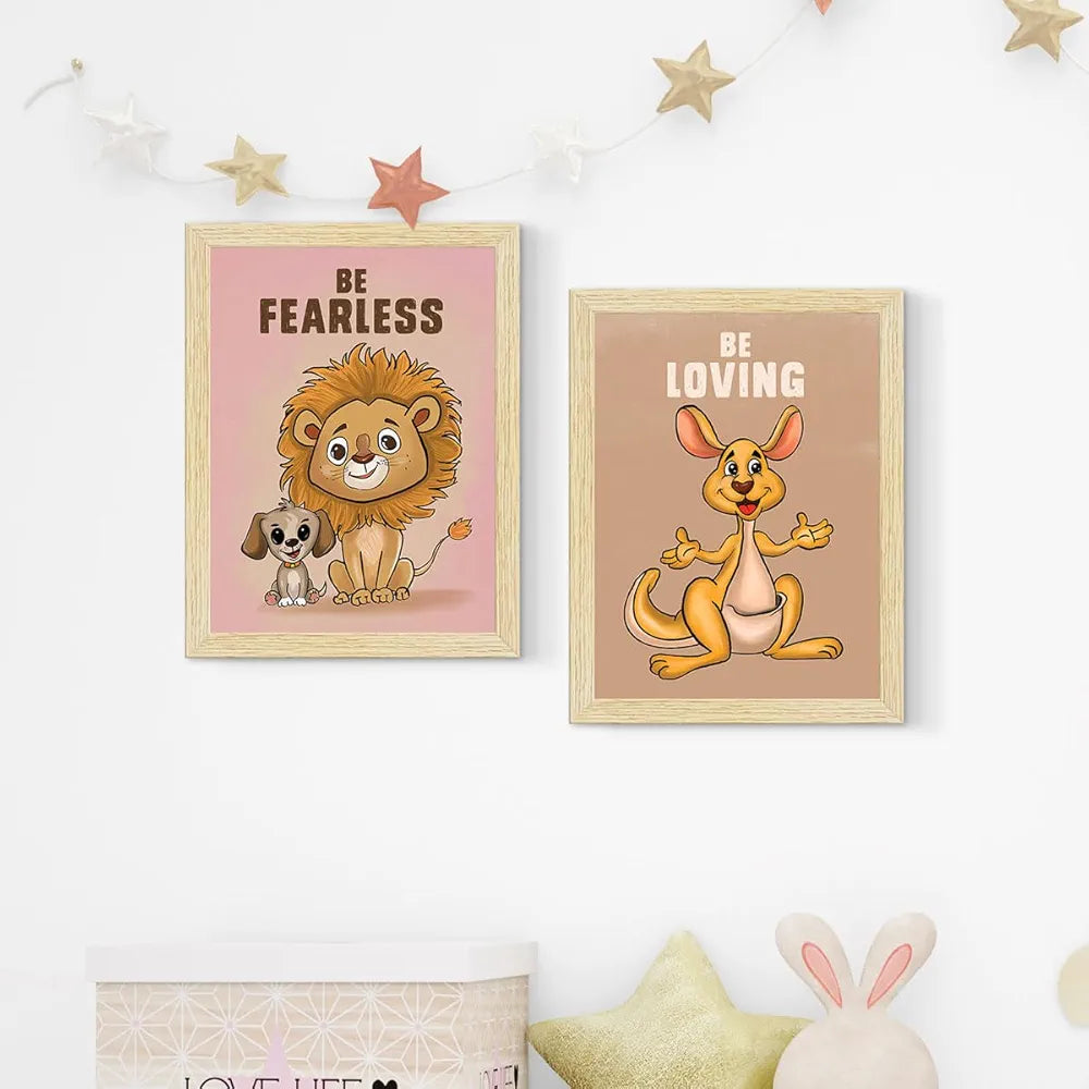 ArtX Wall Motivational Paintings Cute Animals Art Set Of 4