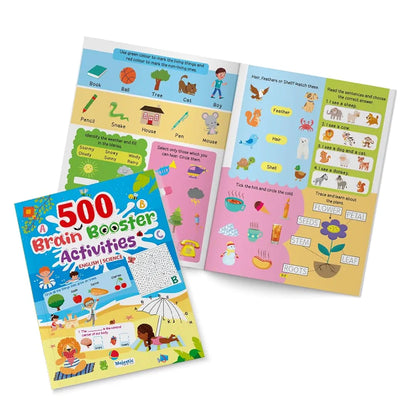 500 Brain Booster Activity Book for Kids Age 4+ | Fun English & Science Activities | Boost Focus, Confidence & Vocabulary | 500+ Engaging Tasks by The Book Tree