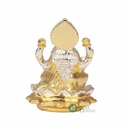 Indicast Resin Sitting on Lotus Goddess Mata Laxmi Idol Murti Statue for Home and Office Decor & Gifts