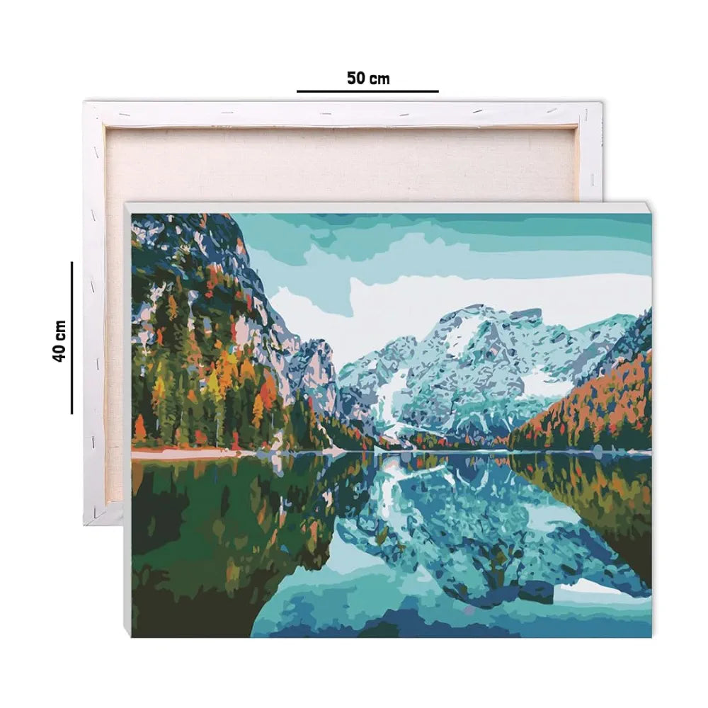 CRAFTMATE DIY Paint by Numbers Rolled Canvas Art and Craft Kit for Adults and Kids | Mountains in Norway Acrylic Painting Hobby Kit | 20 inch x 16 inch