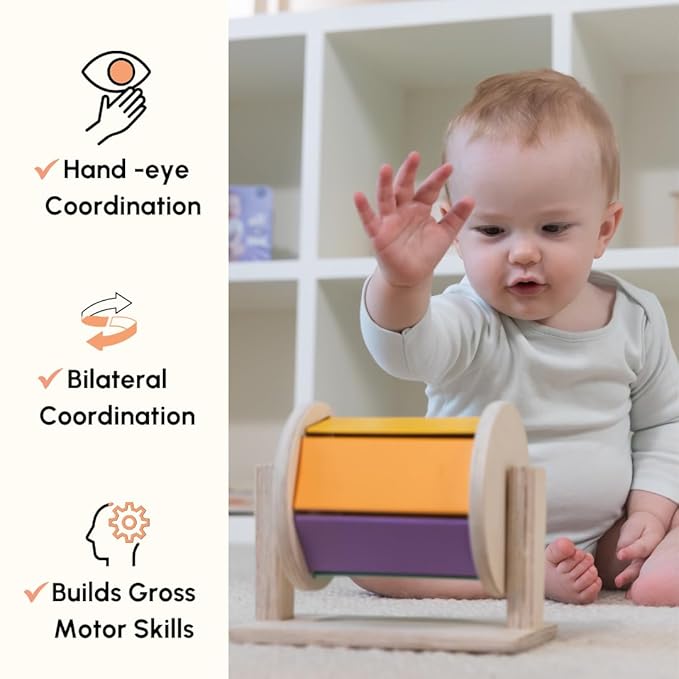 Curious Cub Montessori Spinning Drum Toy for Babies | Develops Fine Motor Skills | Educational Toy for Early Development