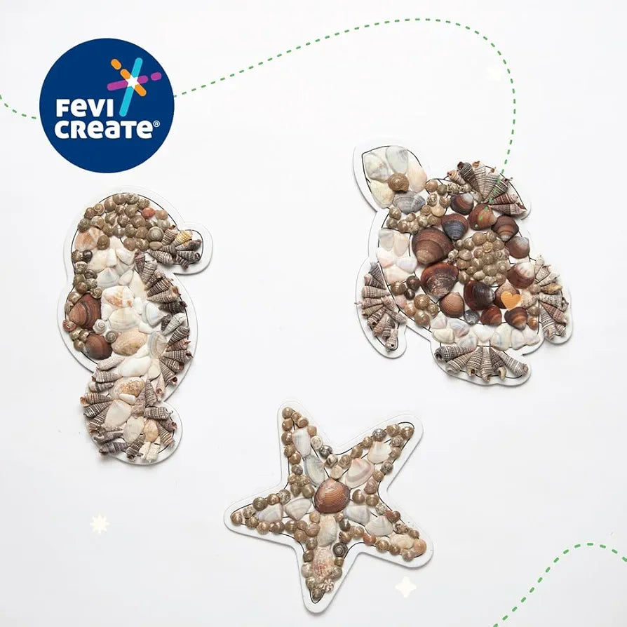 Fevicreate DIY Marine-Themed Fridge Magnet Kit Turtles, Seahorses and starfishes Designs with Art Materials All-in-one Art and Craft kit for Girls and Boys 5+ Years, Pack of 1
