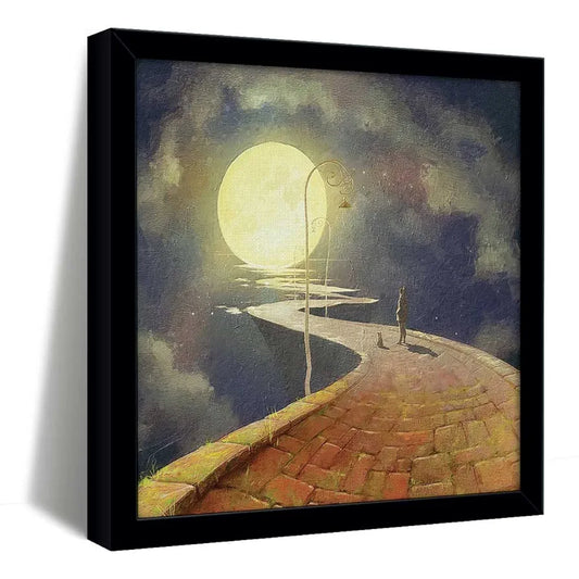 ArtX Way To Moon Big Canvas Painting For Bedroom Living Room