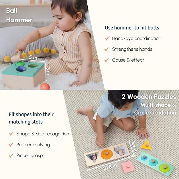 Curious Cub Montessori Learning Wooden Toys | Brain Development Problem/puzzle Solving | Hand-eye Coordination