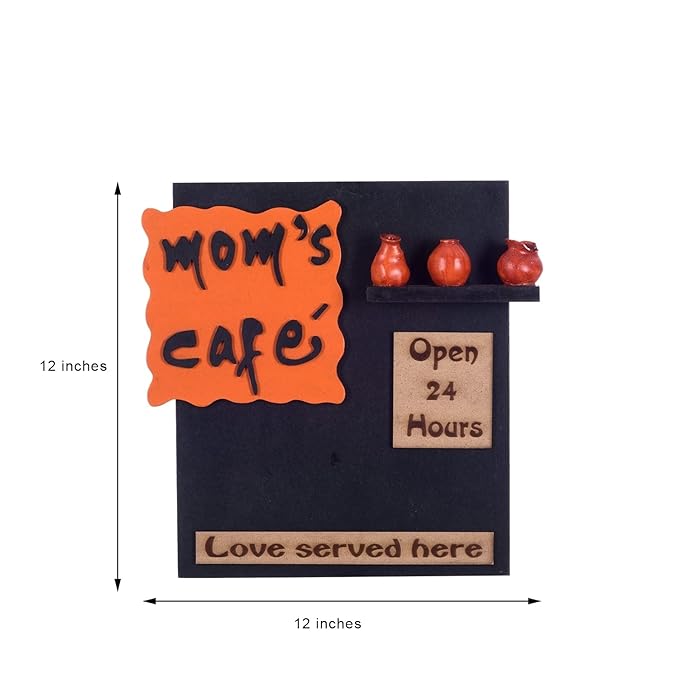 Ecraftindia Wooden Mom's Cafe Wall Hanging | Multicolour