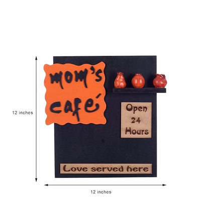 Ecraftindia Wooden Mom's Cafe Wall Hanging | Multicolour