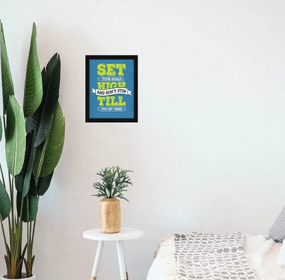 ArtX Paper Motivational Quotes High Goals Wall Frame Art Painting