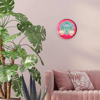 Ritualistic Pichwai Single Wall Plate for Home Decoration With 10 Inch Stand Aesthetic Room Decor Items