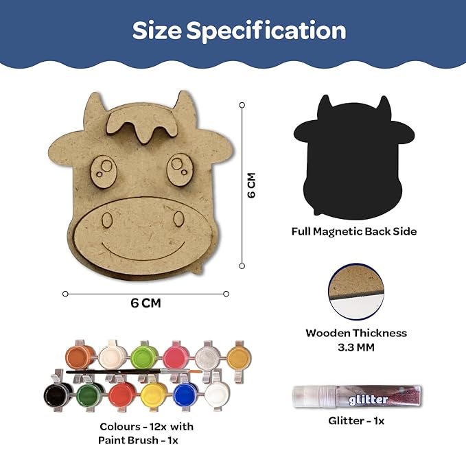 Mini Leaves Creative Me Wooden Fridge Magnets Diy Art and Craft Paint Kit for Kids 4+ Years | Preschool Multi-layer Fridge Magnet Toys