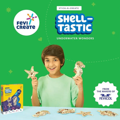 Fevicreate DIY Marine-Themed Fridge Magnet Kit Turtles, Seahorses and starfishes Designs with Art Materials All-in-one Art and Craft kit for Girls and Boys 5+ Years, Pack of 1