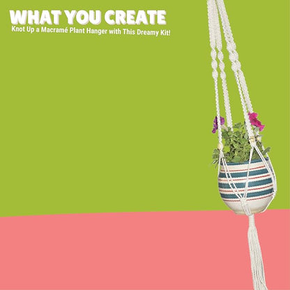 Kalakaram Diy Macrame Plant Hanger Making Kit | Pot Holder Diy Making Kit for Home | Rope With Beads and Wooden Stick