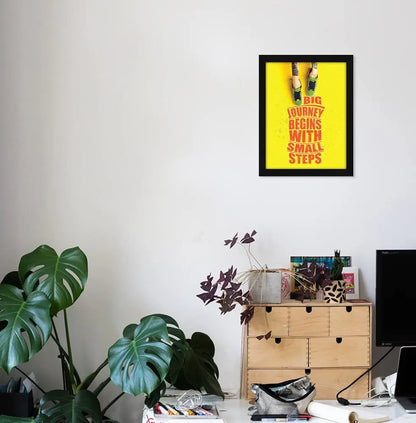 ArtX Paper Motivational Quotes Small Steps Wall Frame Art Painting