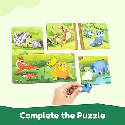 Bloomingo Puzzle Kit for Kids | Mommy and Me - A Happy Farm Family | Jungle Journey