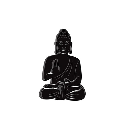 Ecraftindia Buddha Black Engineered Wood Wall Art Cutout | Ready to Hang Home Decor