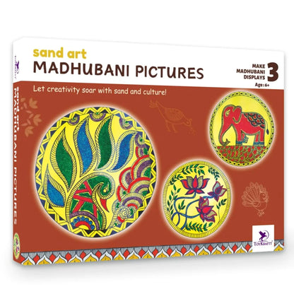 TOYKRAFTT Sand Art Kit for Kids| Madhubani Simple and Symbolic| Art and Craft Madhubani Sand Art Activity| Gift for 6 to 8 Year Old| Return Gifts for Kids Birthday
