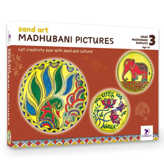 TOYKRAFTT Sand Art Kit for Kids| Madhubani Simple and Symbolic| Art and Craft Madhubani Sand Art Activity| Gift for 6 to 8 Year Old| Return Gifts for Kids Birthday