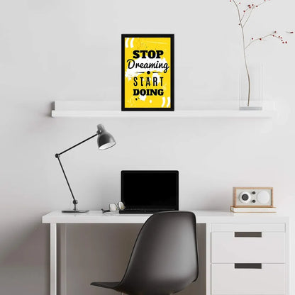 ArtX Paper Motivational Quote Stop Dreaming Start Doing Wall Frame Art Painting