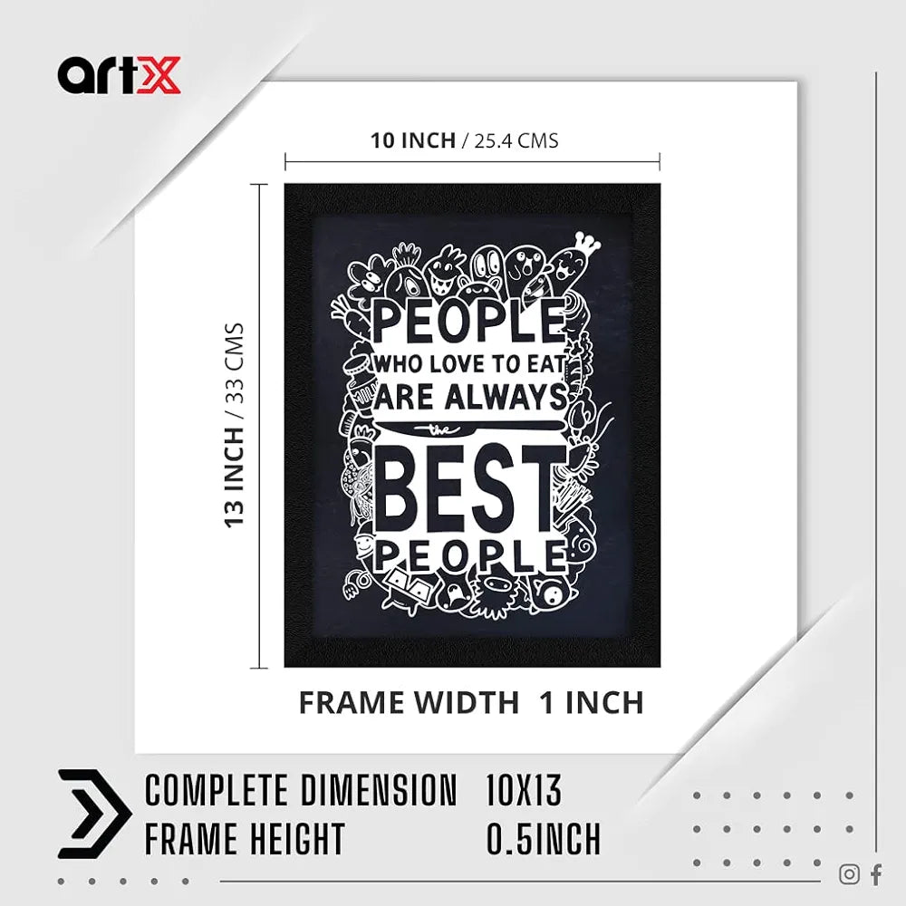 ArtX Paper People Who Love To Eat Food Quote Wall Frame Art Painting