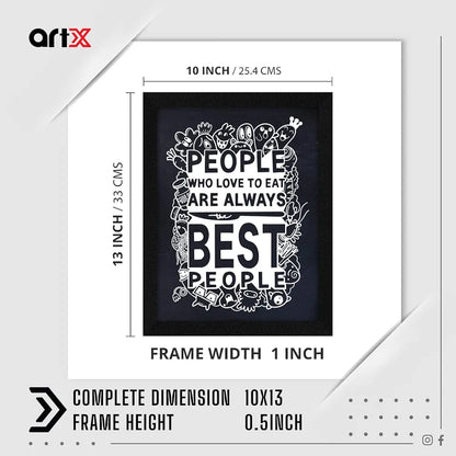ArtX Paper People Who Love To Eat Food Quote Wall Frame Art Painting