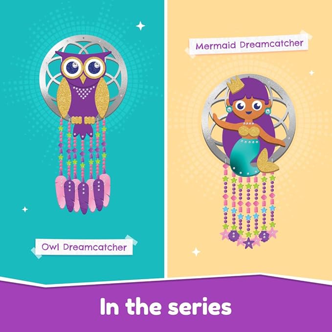 Bloomingo Art & Craft Kit - Owl Dreamcatcher | Fun Diy Dream Catcher Kit for Kids | Themed Dream Catcher With Fun Foil Stickers