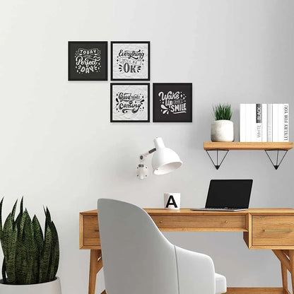 ArtX Paper Motivational Quotes AXJ00141-MOT Good Things Wall Art Painting With Frame Set of 4